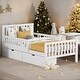 preview thumbnail 2 of 22, Twin Size Wood Platform Bed with Guardrails on Both Sides and Two Storage Drawers