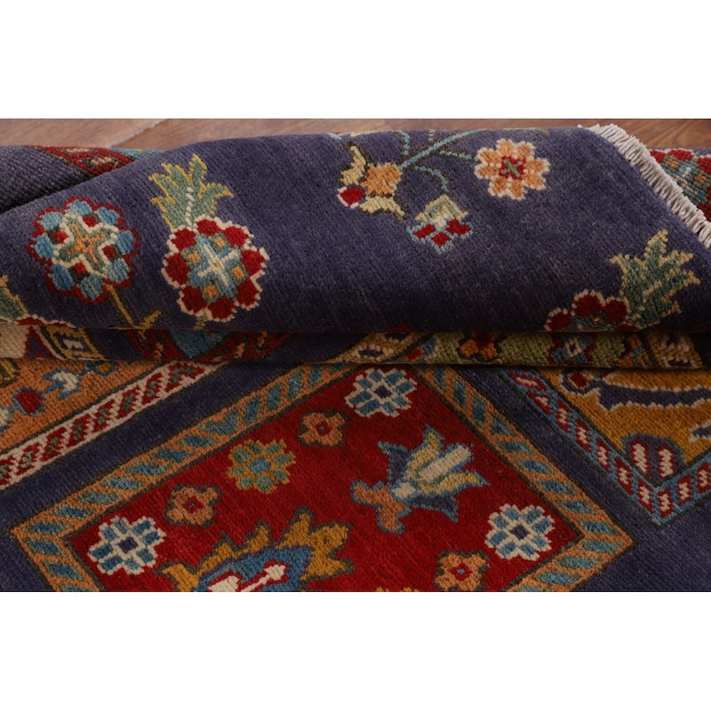 Garden Design Traditional Kazak Rug Hand-Knotted Wool Carpet - 4'1" x 6'4"