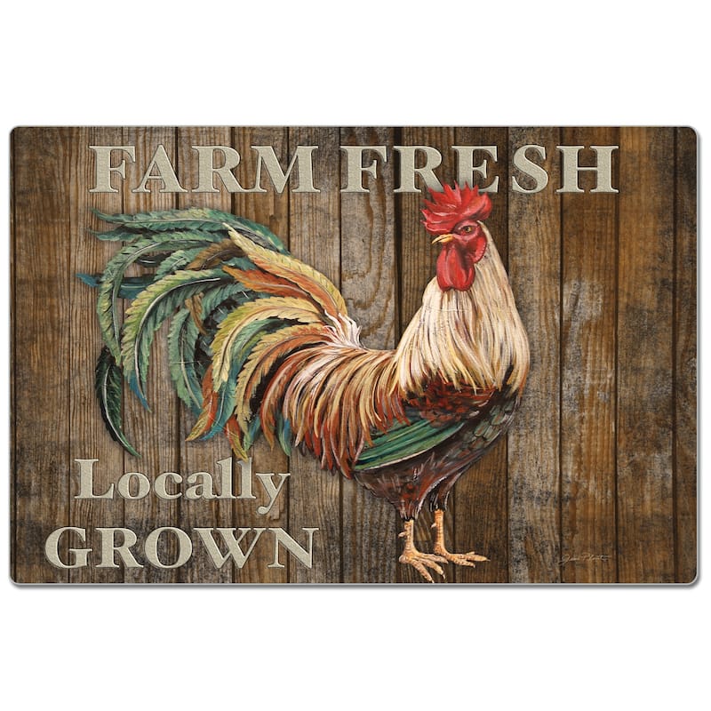 Decorative Anti-Fatigue Memory Foam Mats 30" x 20" - FARM FRESH ROOSTER - 30" x 20"