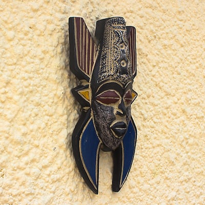 Novica Handmade Saha African Wood And Aluminum Mask