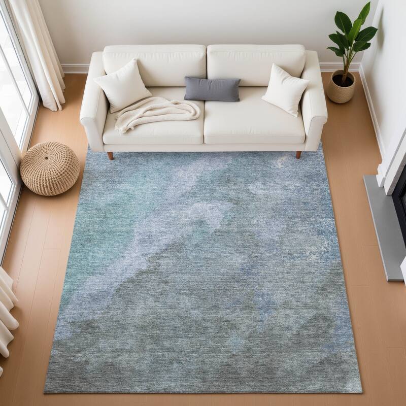 Premium Washable Super Soft Abstract Ombre Mayfield Rug - Blue - 10' x 14'