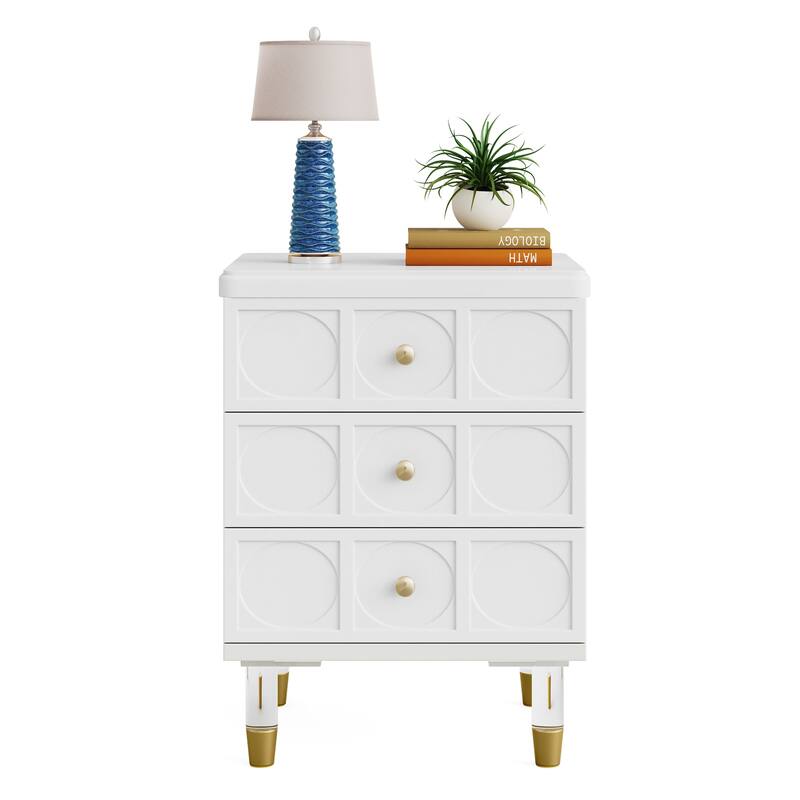 3-Drawer Bedside Table Nightstand for Bedroom