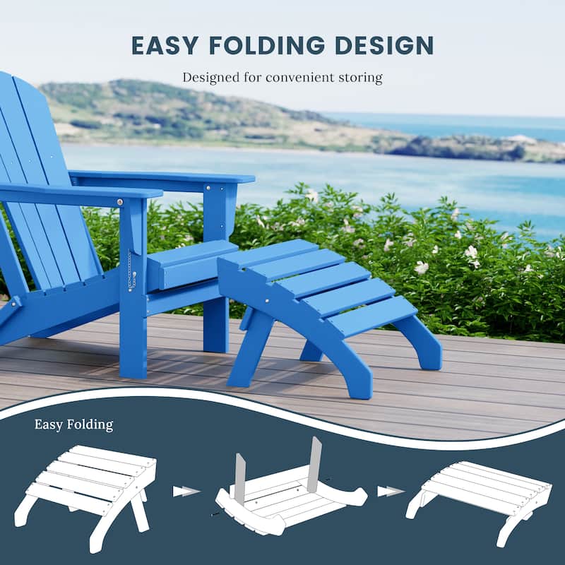 Polytrends Altura Outdoor Adirondack Folding Ottoman