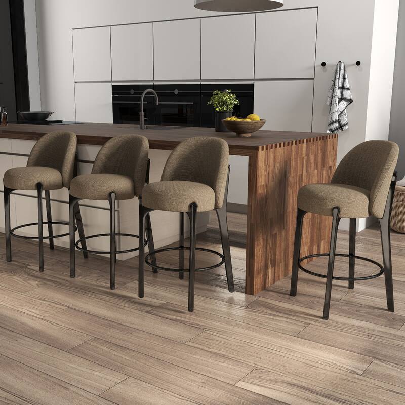 set of 4 Upholstered Counter Height Bar Stools