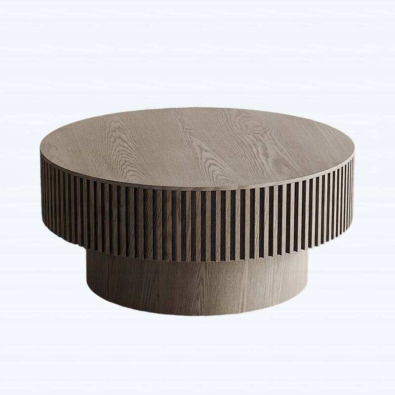 Modern Round Coffee Table with Storage