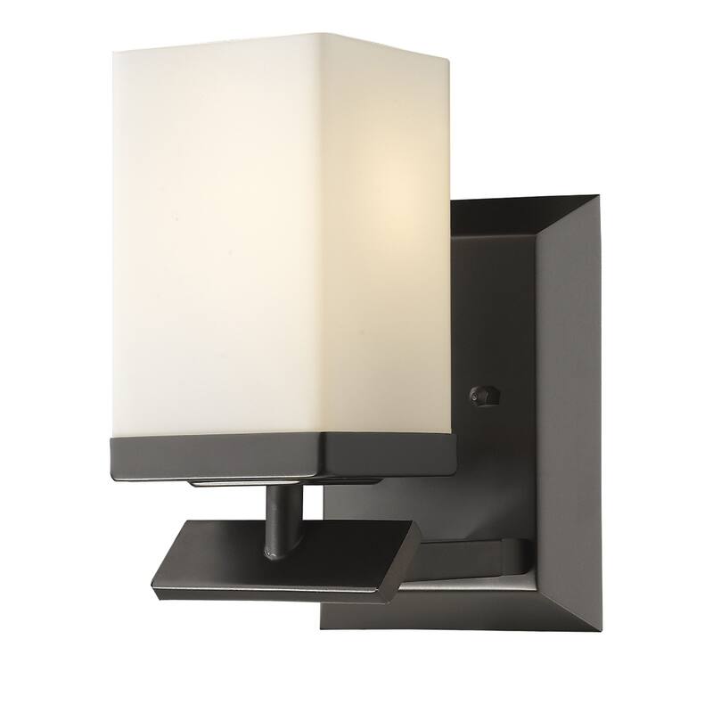 Bronze Flush Mount Wall 1 Light with Frosted White Glass Shade and Dimmable E26 Base for Bedroom or Entryway