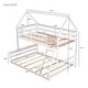 preview thumbnail 11 of 18, Distinctive Twin over Full House Bunk Kids Bed with Ladder,Roof