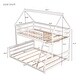 preview thumbnail 11 of 33, Elegant House Shape Twin over Full Wood Bunk Bed with Guardrails and Ladder, Designed for Child Safety, Gender Neutral, White