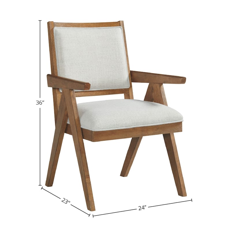 Vantage Upholstered Arm Chair, Ornate Spice Acacia and White (Set of 2)