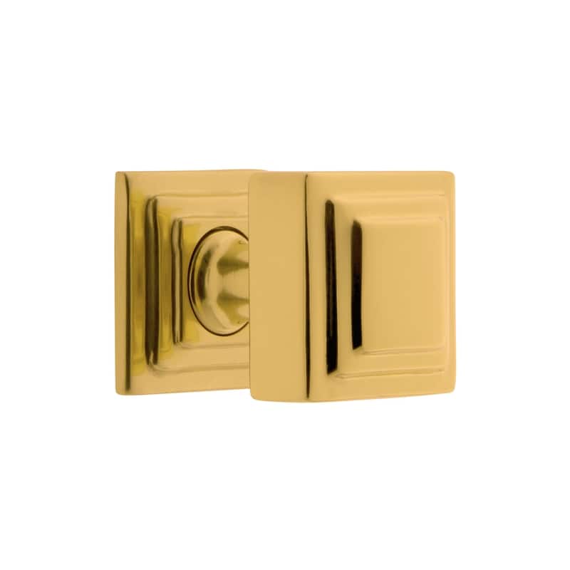 Grandeur CARR-BRASS-KNOB-CARR Carre 1-1/4" Solid Metal Stepped Square - Lifetime Brass