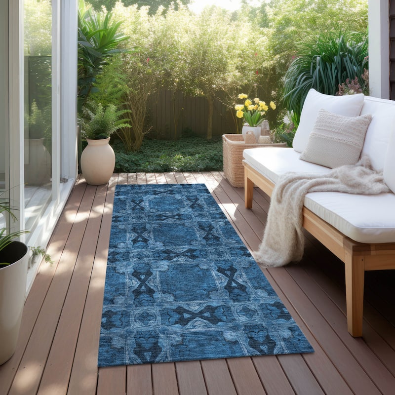 Almix Lush Floral Weather Resistant Versatile Elegance Outdoor Rug