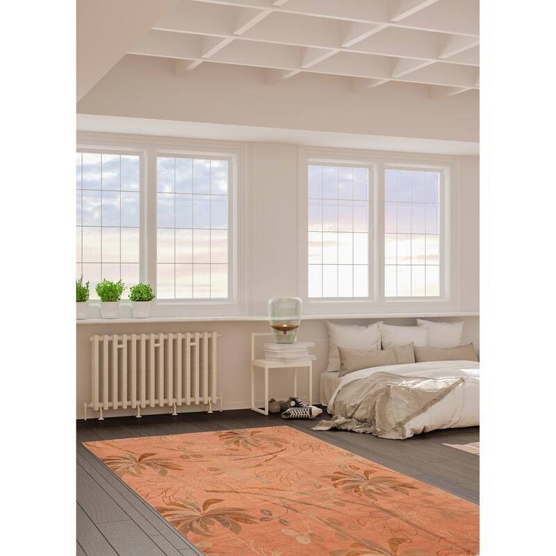 ECARPETGALLERY Hand-knotted Opulence Copper Silk, Wool Rug - 6'1 x 8'11