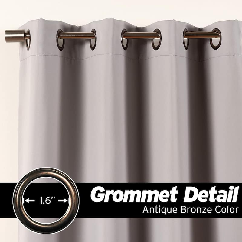 Aurora Home Extra Long Grommet Top Thermal Blackout Curtain Single Panel