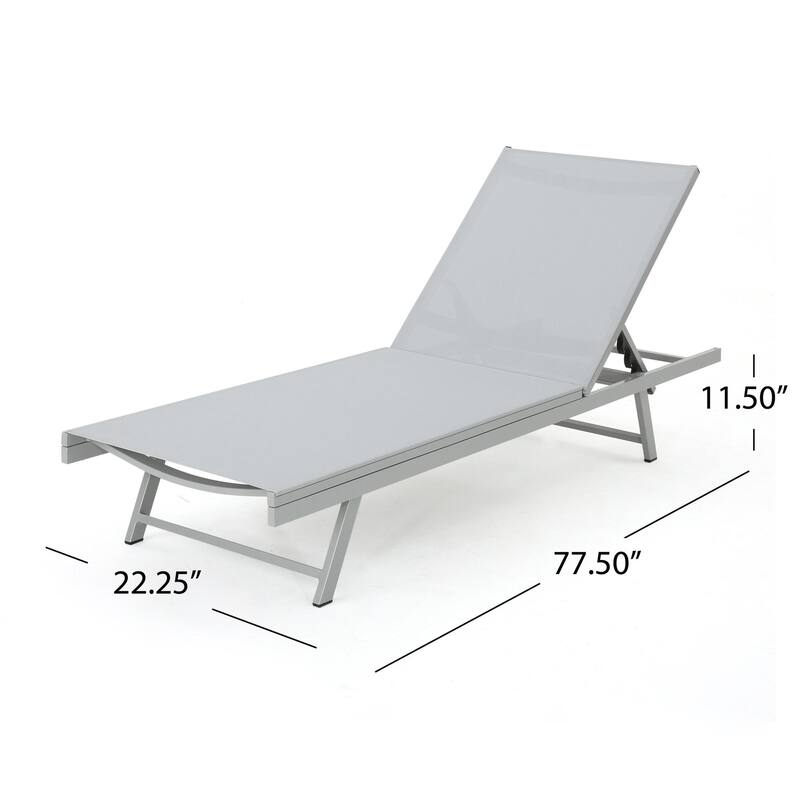 Outdoor aluminum frame mesh chaise lounge chair