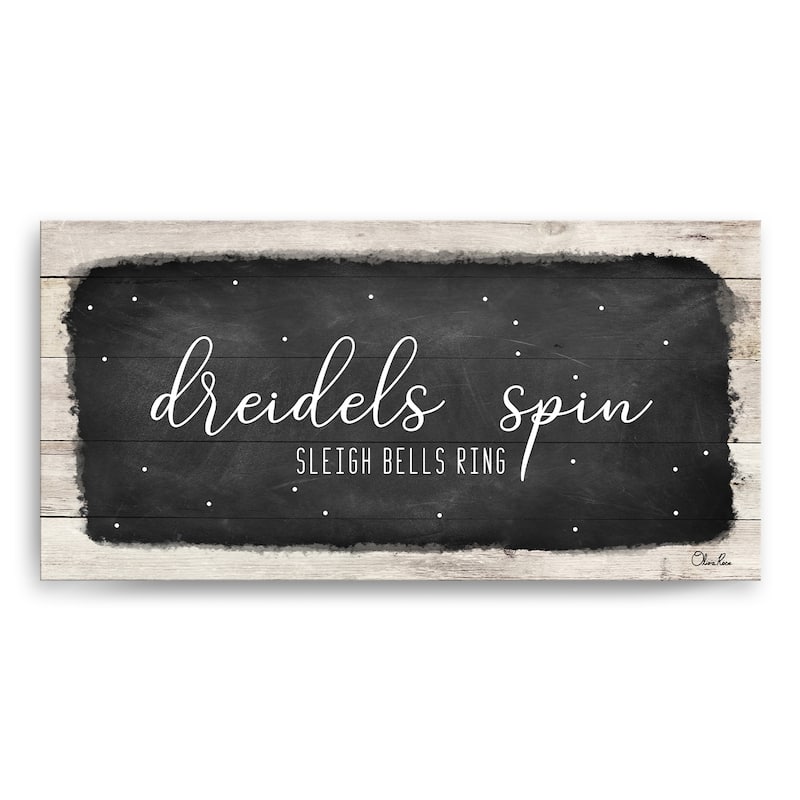 Ready2HangArt 'Dreidels Spin, Sleigh Bells Ring' Hanukkah Canvas Wall Art by Olivia Rose