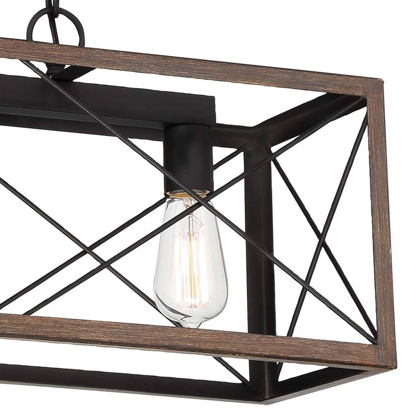 Acroma 3-light Rectangle Island Chandelier for Dining Room - 25 inches