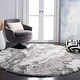 preview thumbnail 136 of 152, SAFAVIEH Horizon Shag Mukades Abstract 2.5-inch Thick Rug 8' Round - Grey/Green - Round