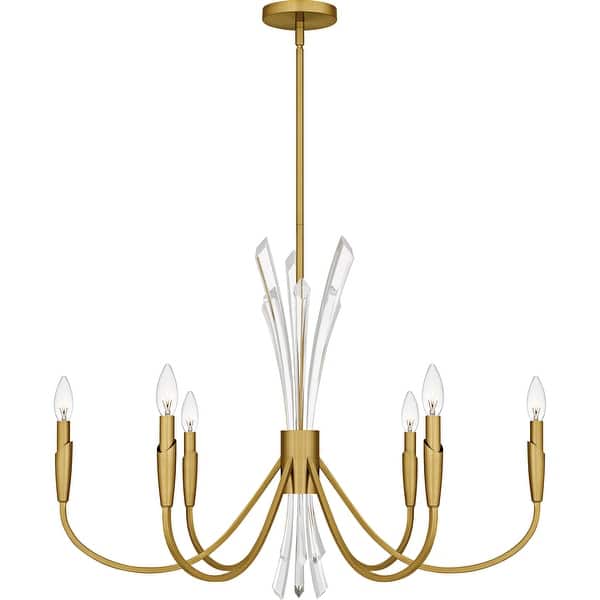 slide 2 of 9, Cecily 6-Light Brushed Gold Chandelier