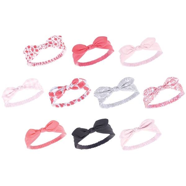 slide 1 of 1, Hudson Baby Infant Girl Cotton and Synthetic Headbands Bundle Set, Flamingo Pink Bandana, 0-24 Months - Flamingo Pink Bandana Flamingo Pink Bandana - 0-24 Months