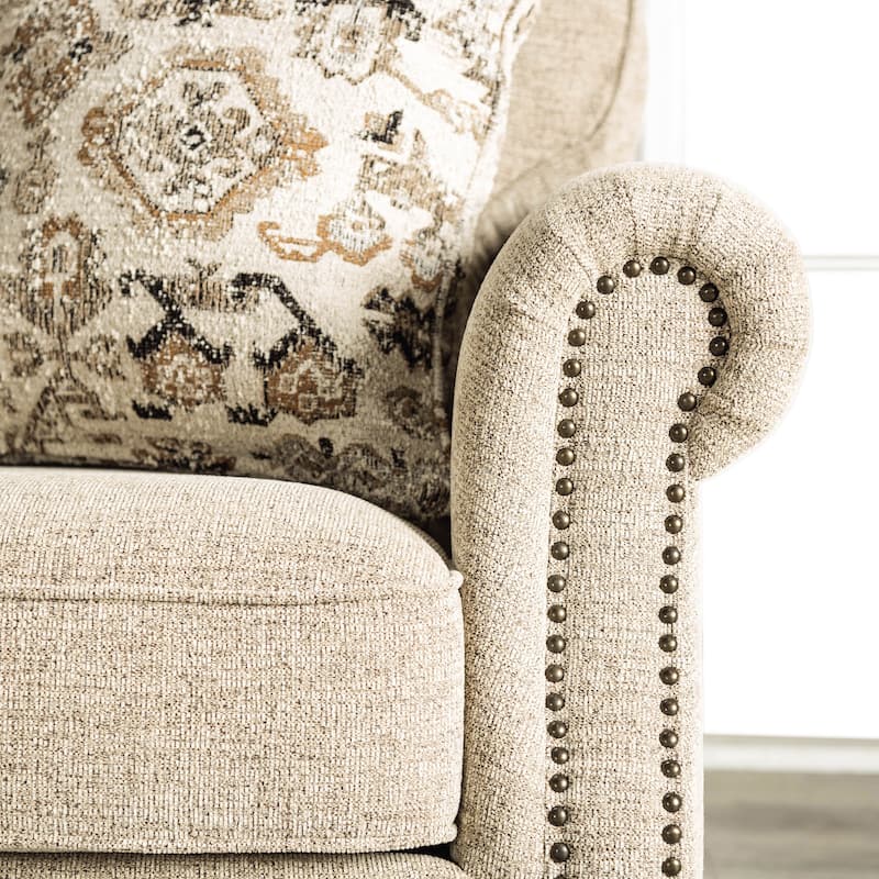 Furniture of America Mootle 3-Piece Taupe Kiln-Dried Wooden Frame Sofa Set with Pillows