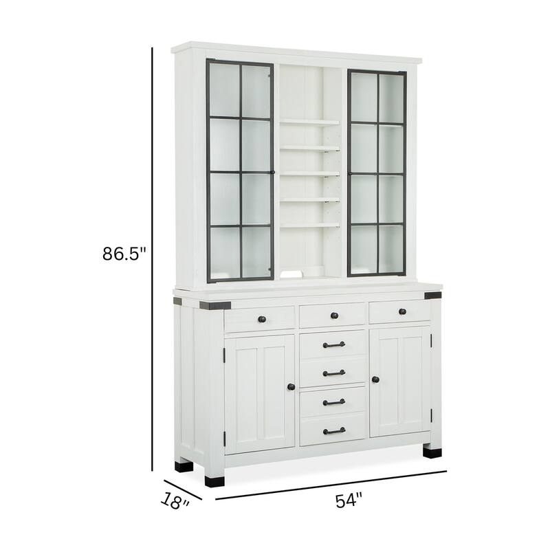 Magnussen Home Harper Springs Silo White Server - 54''W x 18''D x 37''H