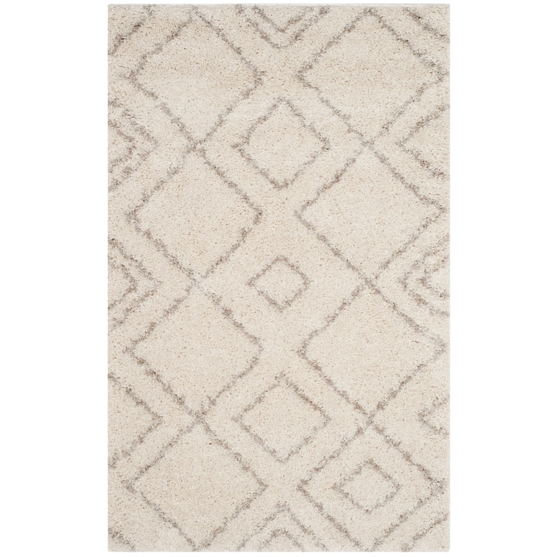 SAFAVIEH Arizona Shag Eyvor 1.2-inch Thick Rug - 2'3" x 4' - Ivory/Beige