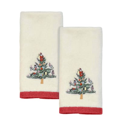 Spode® Christmas Tree Embroidered 2-Pack Fingertip Towel Set - Fingertip Towel 2pk Set
