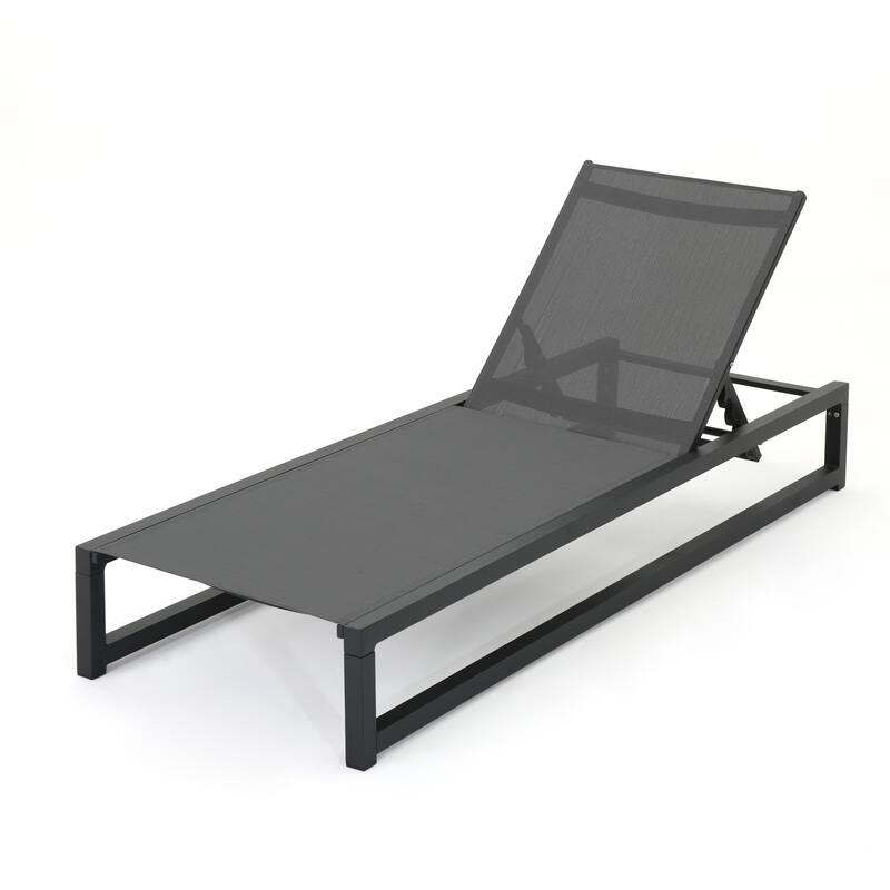Modern Breathable Mesh Lounge Chair with 7 Adjustable Positions, Weather-Resistant Reclining Chaise Chair