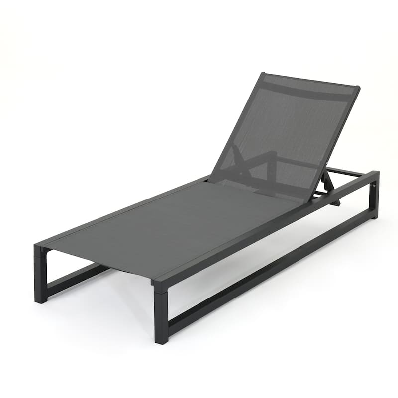 Modesta Outdoor Aluminum Mesh Chaise Lounge by Christopher Knight Home