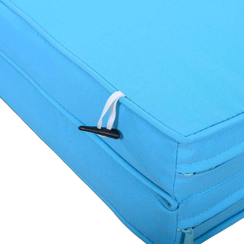 Outdoor Steel Frame Sun Lounger with Adjustable Backrest,Patio Double Sunbed with Hidden Side Table and Arched Armrests