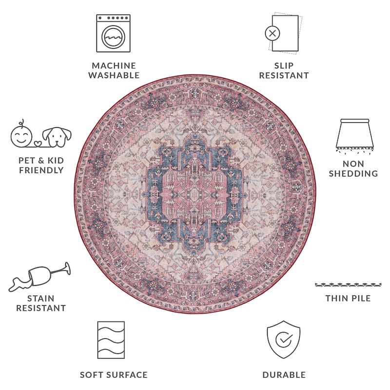 SAFAVIEH Tucson Machine Washable Slip Resistant Lenore Traditional Rug