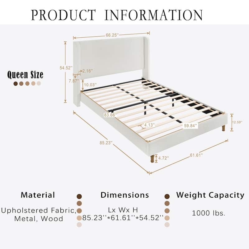 Tall Headboard Upholstered Bed Elegant Simplicity Bedroom Bed