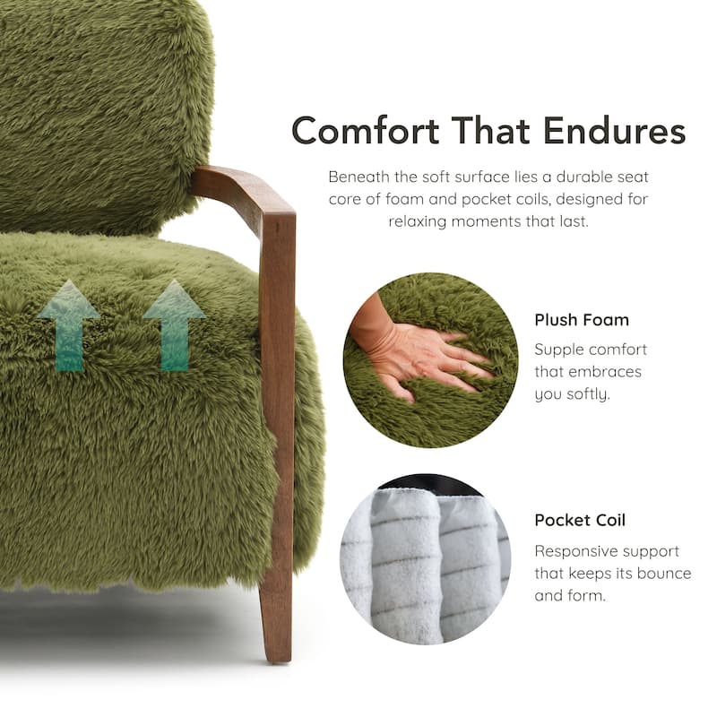 Furniture of America Lumir Modern 28-inch Faux Fur Accent Arm Chair