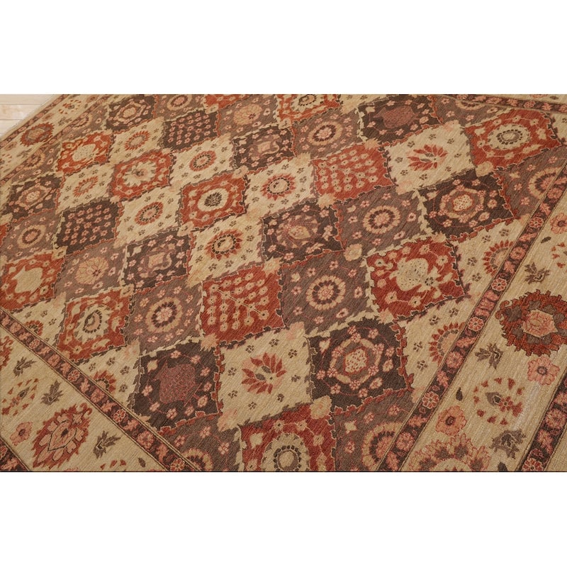 Hand Knotted Peshawar Tan Persian Wool Traditional Oriental Area Rug - 8' 1'' x 10' 2''
