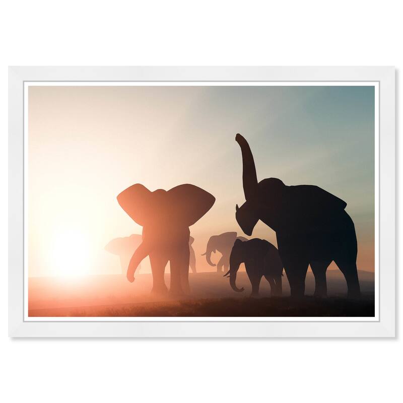 Wynwood Studio Prints Animals Together Stronger Orange and Modern & Contemporary Wall Art Canvas Print