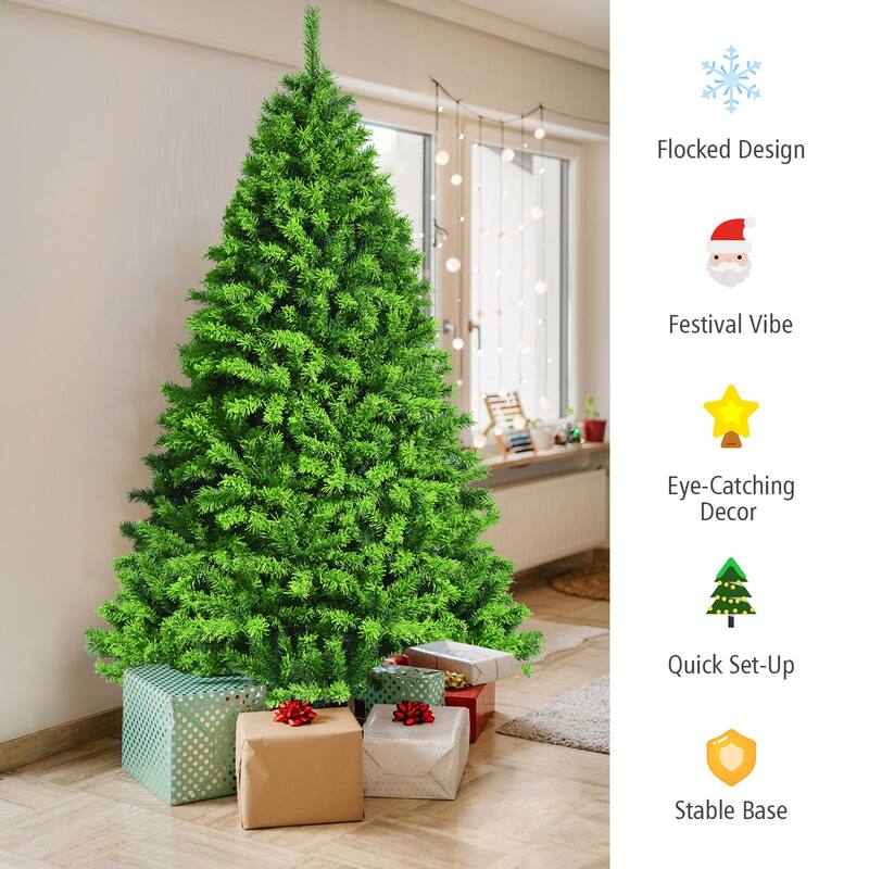 Gymax 4.5/6.5/7.5 FT Verdant Artificial Christmas Tree Hinged Green - See Details
