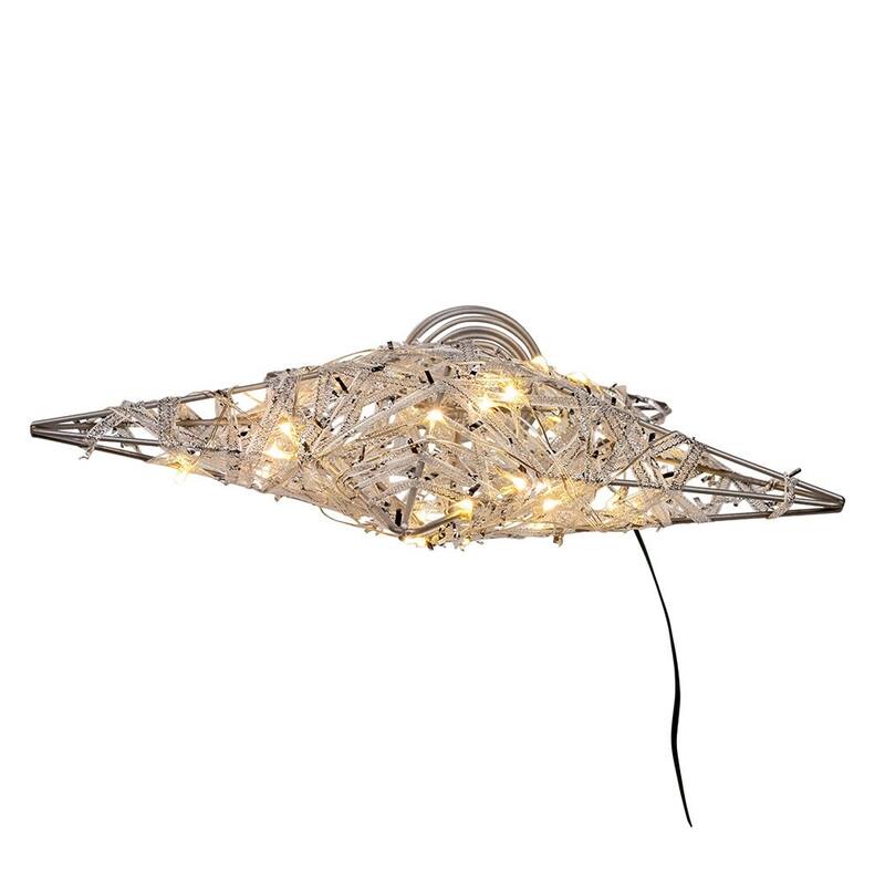 Kurt Adler 10.5-Inch 30-Light Warm White LED Fairy Light 5-Point Star Tree Topper