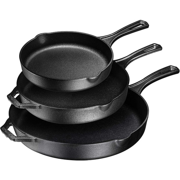 Set of 3 Cast Iron Skillets/Frying Pans. Opens flyout.