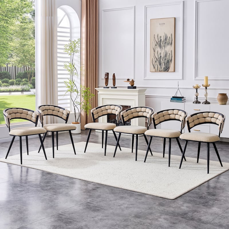 Set of 2 Beige Black Velvet Dining Chair Accent Chair Vanity Chair Reception Chair Side Chair with Metal Legs