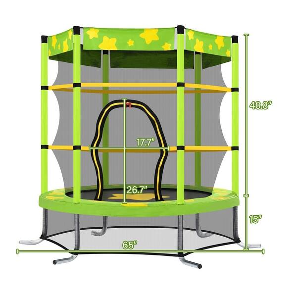 Solid Tapline 55 Inch Kids Trampoline with Safety Enclosure Net - Bed Bath & Beyond ...