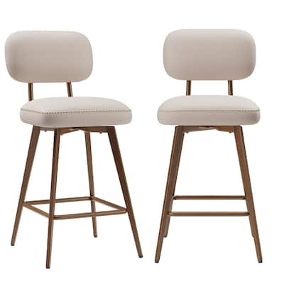 RENEWLINE Modern Swivel Bar Stools, 26 Inch Counter Stools(Ser of 2/3/4/6) with Backrest & Waterproof PU Leather