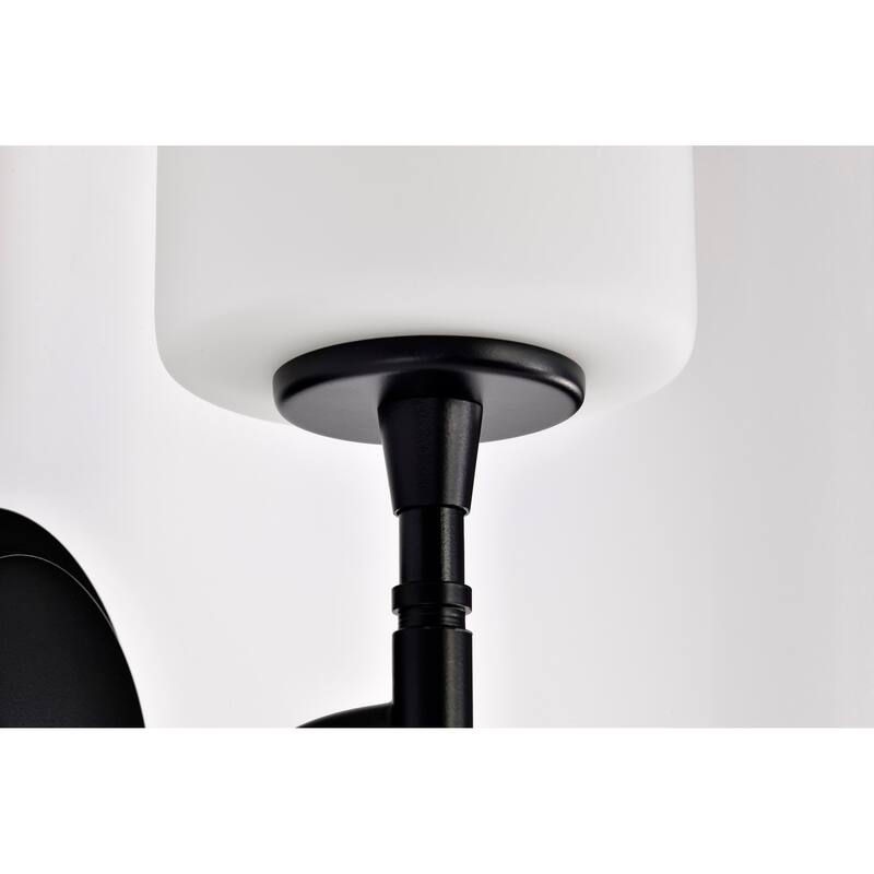 Liam 1 Light Vanity Matte Black White Opal Glass - Matte Black