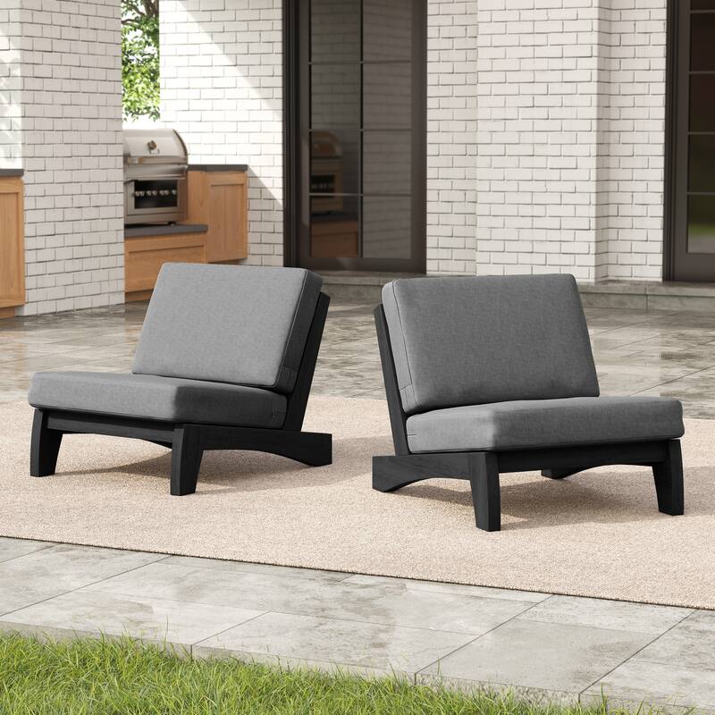 Sectional Wood Furniture 2 Seat Armless Patio Sofa
