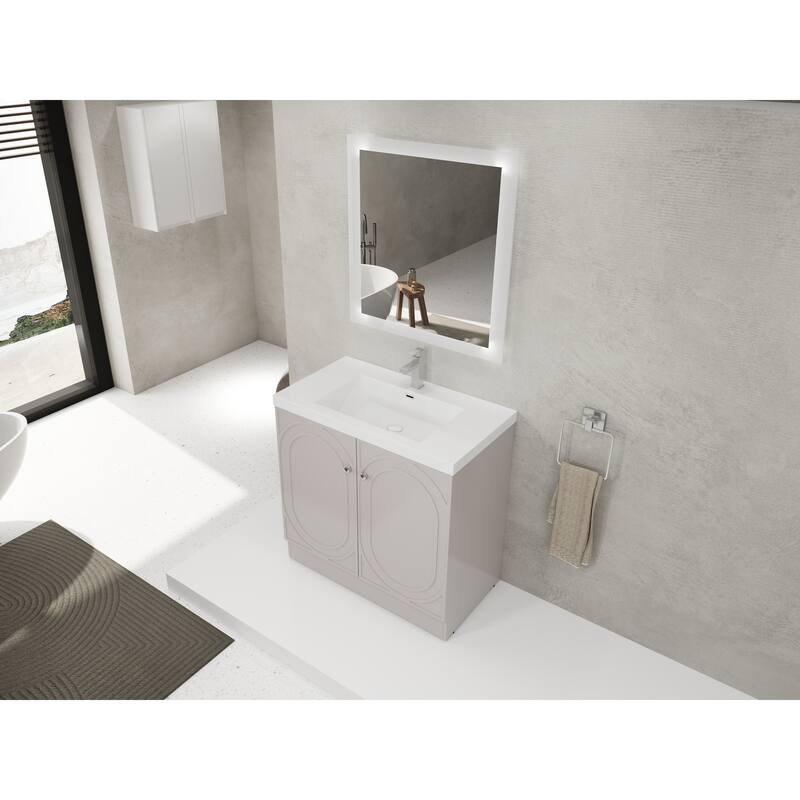 36" Freestanding Bathroom Vanity with Resin Sink