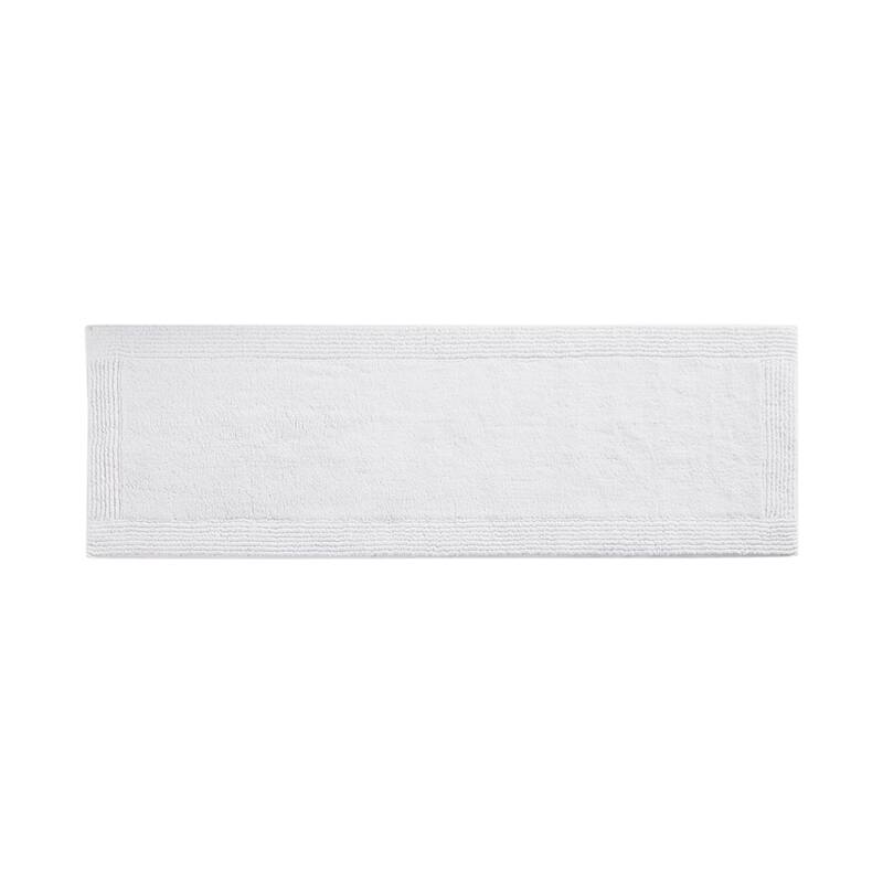 24 x 72" Cotton Tufted 3000 GSM Reversible Bath Rug - White