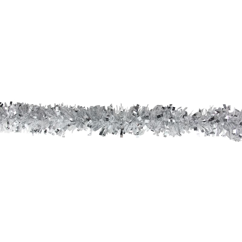 12' x 3" Snowblush Wide Cut Tinsel Christmas Garland - Unlit