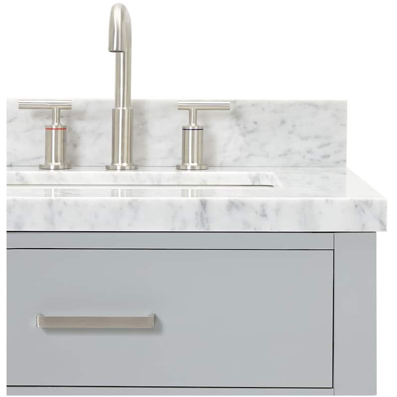 Ariel H037SRCWRVO Bristol 36" Thick Carrara Marble Vanity Top