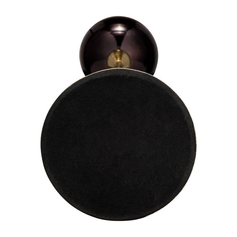 Glass Metal Stem Curved Globe Candle Holder