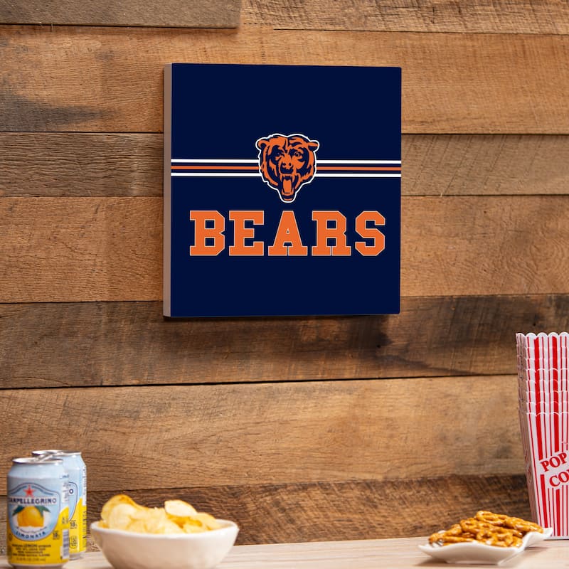 Chicago Bears Wooden Door Decor Wall Sign - Multi-Color - 12 x 12