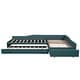 preview thumbnail 8 of 40, 3-in-1 Daybed L-shape Corner Sofa Bed with Pull-out Drawer and Trundle Bed, Linen Upholstered Bed Twin Size Sleeper Couch Bed